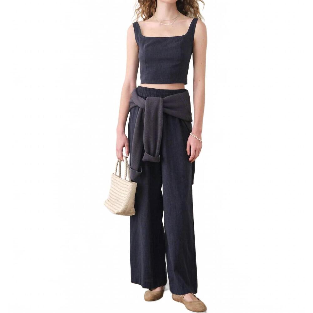 NEW MARINE LAYER allison hemp trouser pant in india ink
